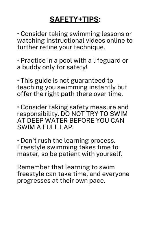 mastering freestyle swimming- A 7 step self-teaching guide.